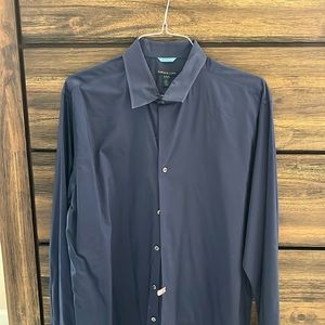 Men’s navy button-down long sleeve shirt